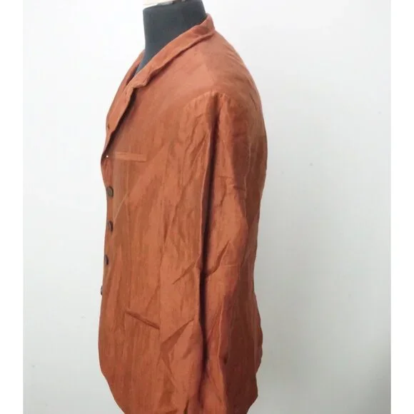 John Varvatos Linen Blend Rust Orange Sport Coat Jacket Coat Sz 40 NEW